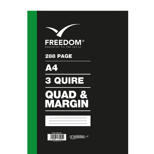 48* A4 3 Quire 288 Page Quad & Margin