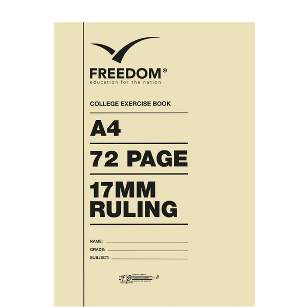 18* A4 72 Page College Book 17mm Ruled