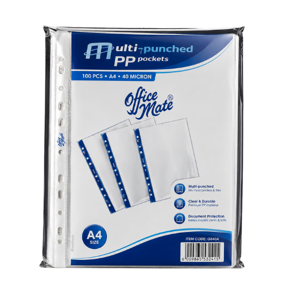 50* A4 Filing Pockets 40 Micron 100's