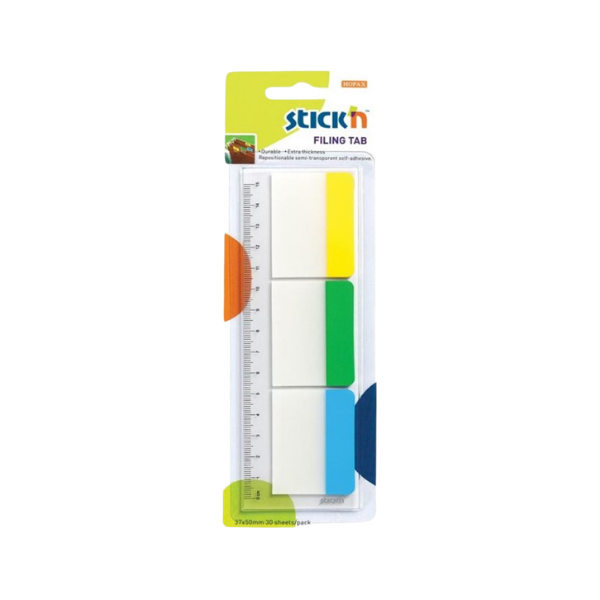 Hanging Filing Tabs 37 x 50mm 3 Assorted Colours