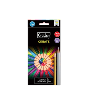 Croxley Create Wood Free Crayons Gold And Silver 12's