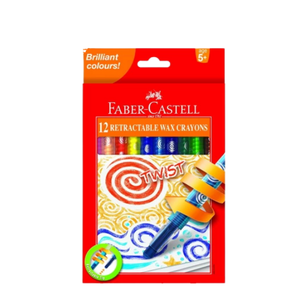 105* Faber-Castell Retractable Twist Crayons 12's
