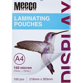 Meeco A4 150 Micron Laminating Pouches 100's