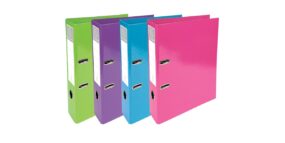 A4 Lever Arch File 80mm Board Spine Solid Assorted Colour