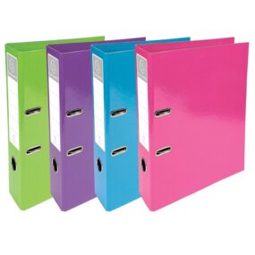 A4 Lever Arch File 80mm Board Spine Solid Assorted Colour