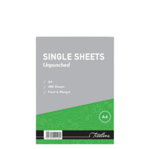 A4 Single Sheets - Feint & Margin Unpunched 480 Pages (Ream)