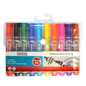 Parrot Whiteboard Marker Bullet Tip Wallet of 10