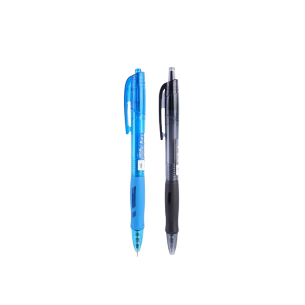 Deli Arris Retractable Ballpoint Pen Soft Grip 0.7mm Black/Blue (Each)