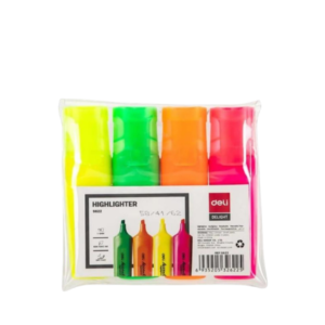 Deli Bright Highlighter Wallet of 4