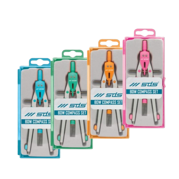 223* SDS Bow Compass Set Incl 2 x Leads Assorted Colours (Each)