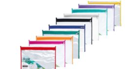 Meeco A5 PVC Book Bag with Zip 250 Mic Assorted Colours