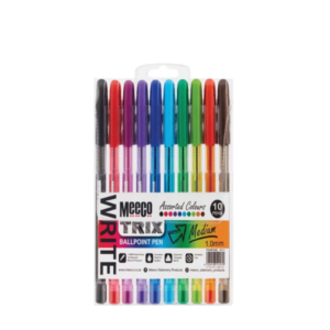 118* Meeco Trix Ballpoint Pen 1.0mm Wallet of 10 Assorted Colours
