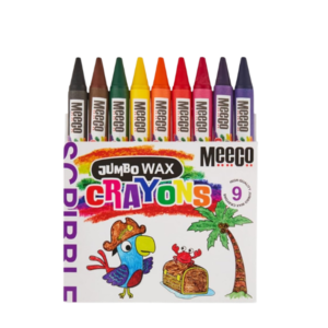 128* Meeco Wax Crayons Jumbo 9's