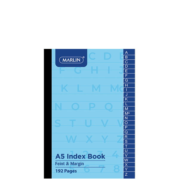 41* Marlin A5 192 Page Hardcover A-Z Index Book