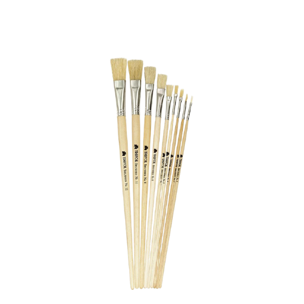 Trefoil Artist Flat Long Handle Paint Brush Different Sizes (Each)