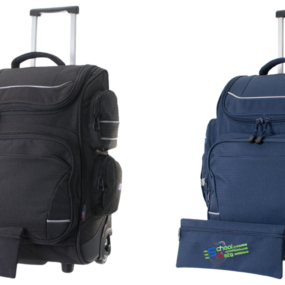 School Mate Extra Large Division Trolley Backpack (Black/Navy)