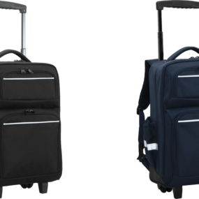 School Mate Large Division Trolley Backpack (Black/Navy)