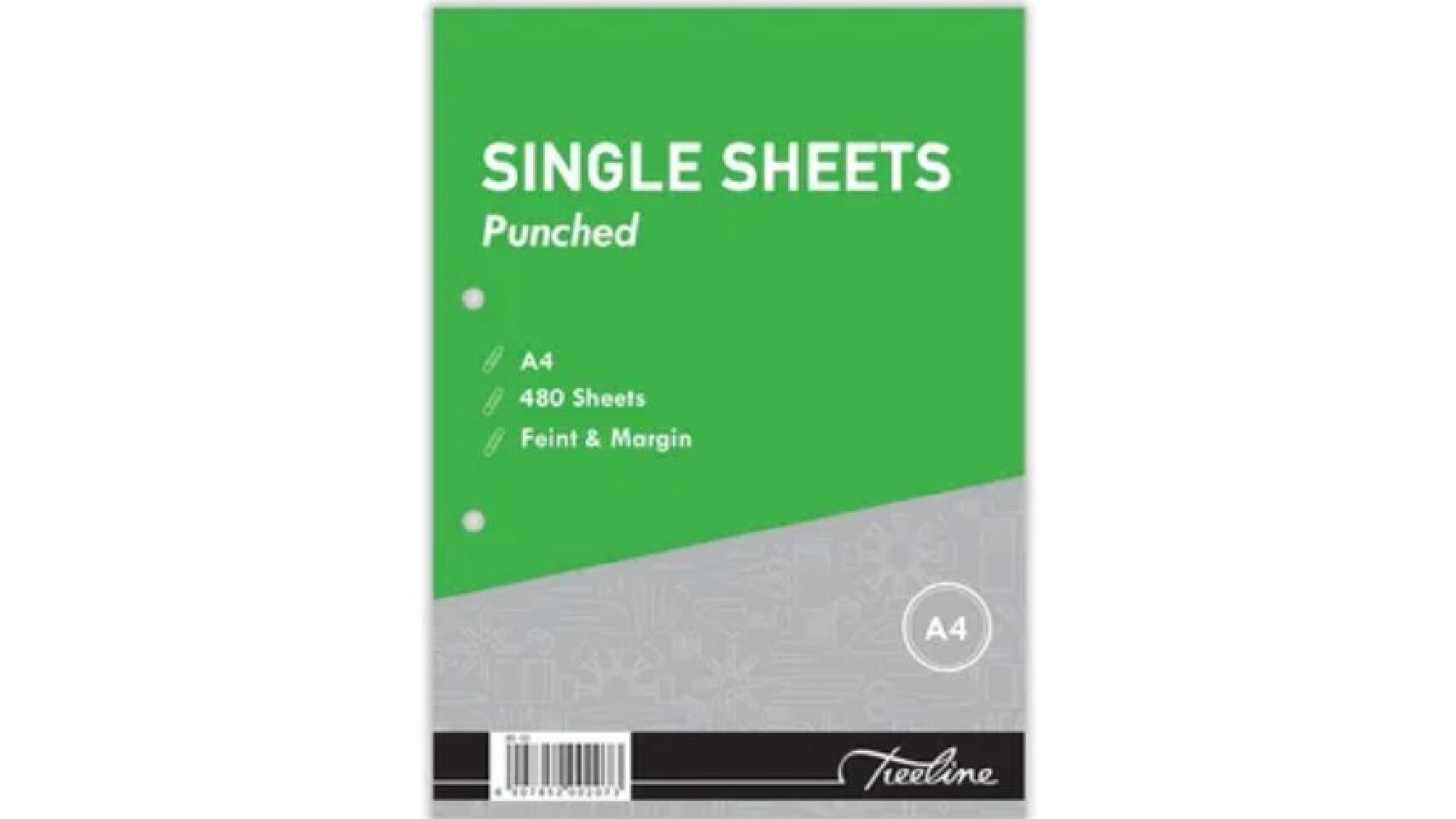 A4 Single Sheets - Feint & Margin Punched 480 Pages (Ream)