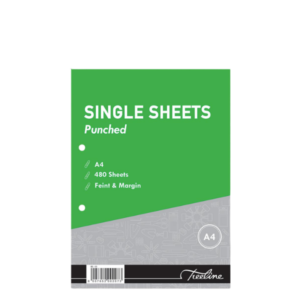 69* A4 Single Sheets - Feint & Margin Punched 480 Pages (Ream)