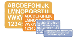 Helix Lettering Stencil 5-30mm Set of 4