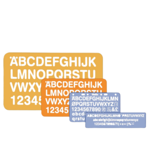 Lettering Stencil 5-30mm Set of 4