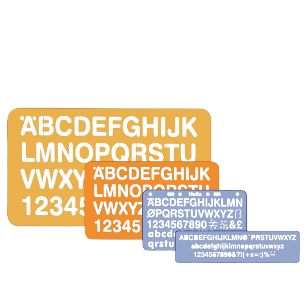 Lettering Stencil 5-30mm Set of 4