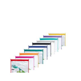 A5 PVC Book Bag with Zip 250 Mic Assorted Colours