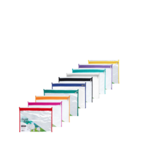 A5 PVC Book Bag with Zip 250 Mic Assorted Colours (Each)
