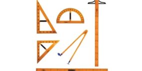 Chalkboard Instrument Full Set ( Protractor, 45 & 60 Deg Set Sq, T Square, 1 Meter Ruler, Compass)
