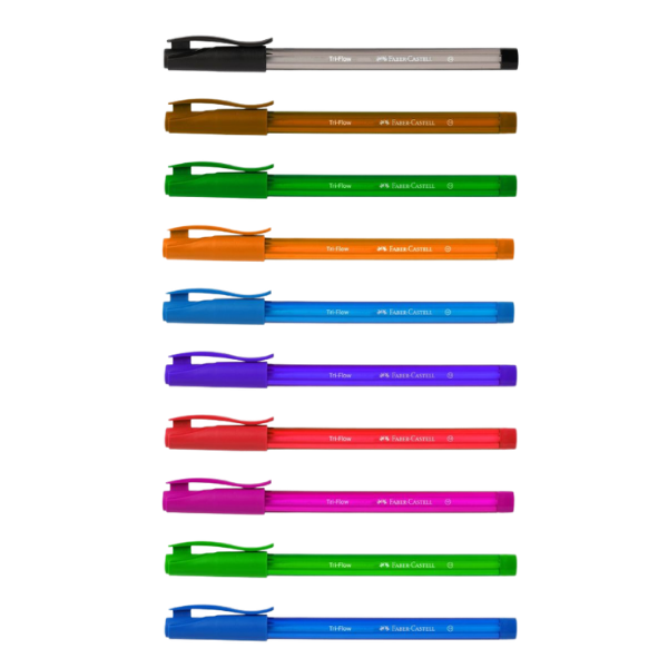 116* Faber-Castell Tri-flow Ball Pen 1mm Assorted Colours (Each)