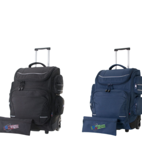 School Mate Extra Large Division Trolley Backpack (Black/Navy)
