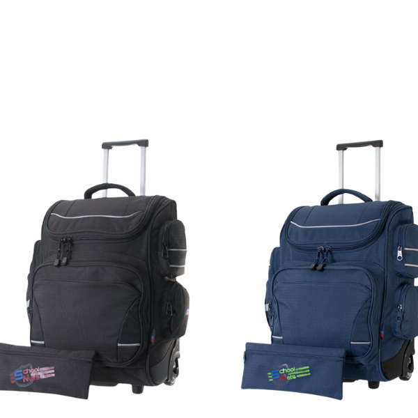 School Mate Extra Large Division Trolley Backpack (Black/Navy) (Each)