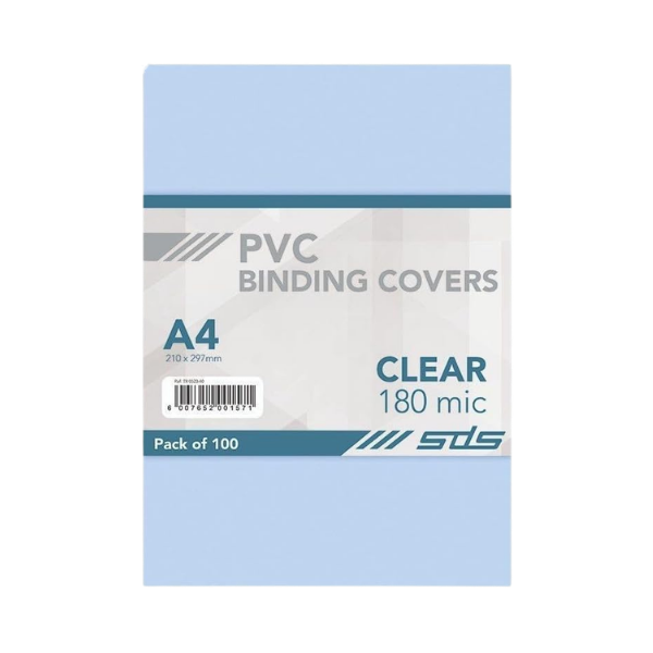 246* SDS Binding Covers Clear A4 150 Micron 100's