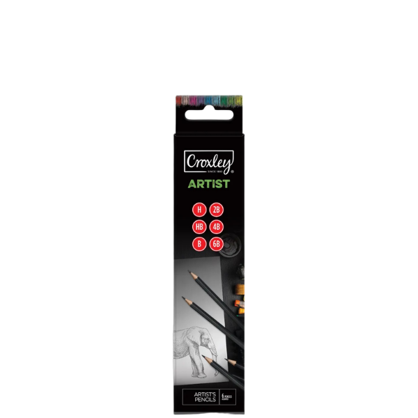 Croxley Artist Sketch Set of 6 (H, HB, B, 2B, 4B and 6B)
