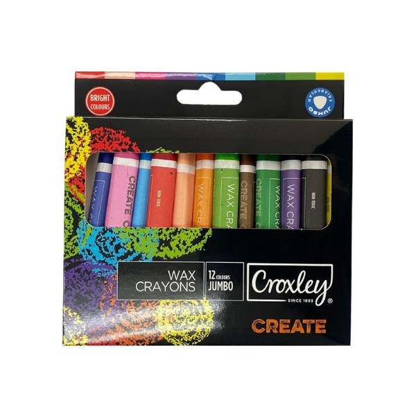 Croxley Create Jumbo Wax Crayons 12's