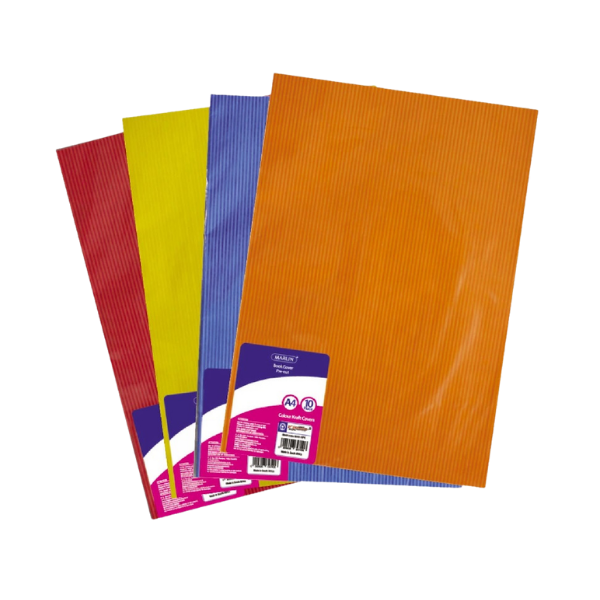 Marlin A4 Kids Pre-Cut Book Covers Assorted Colours 5's