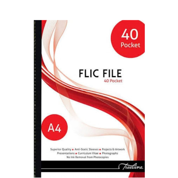 Flic File A4 40 Pocket Display Book 50 Micron