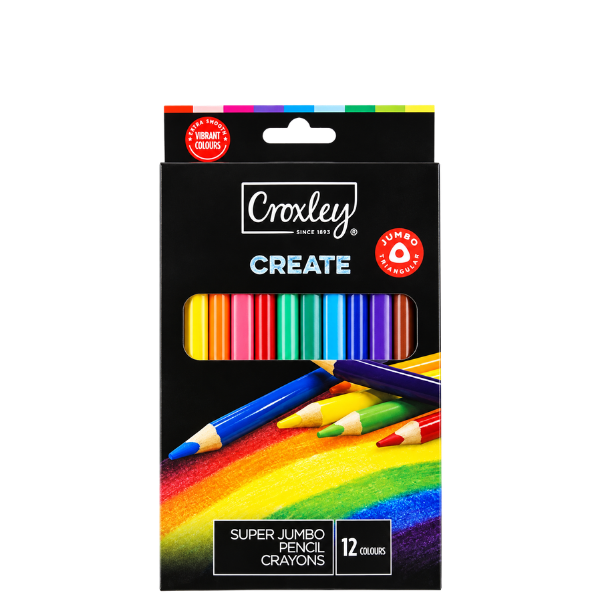 Croxley Create Triangular Pencil Crayons 12's