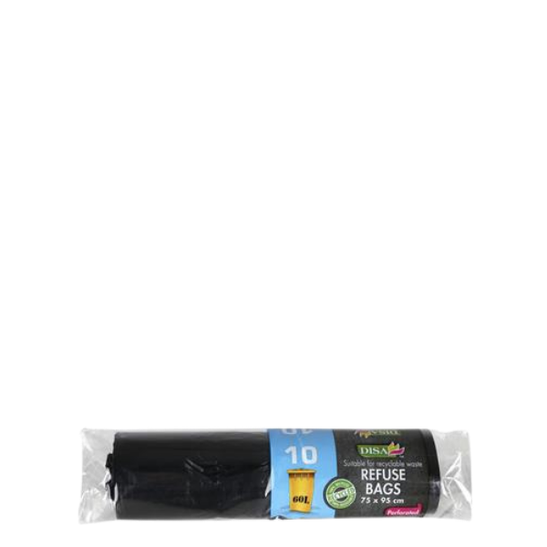 Refuse Bags Black 750x950mm 10's