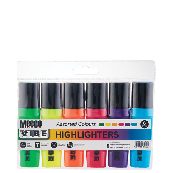 129* Meeco Bright Highligters Wallet of 6